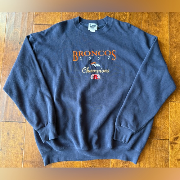 Vintage 1997 Denver Broncos AFC Champions Lee Sport Nutmeg Mills
